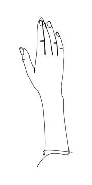 Hands gesture continuous line drawing design. Sign or symbol of hand gestures Stock Illustration