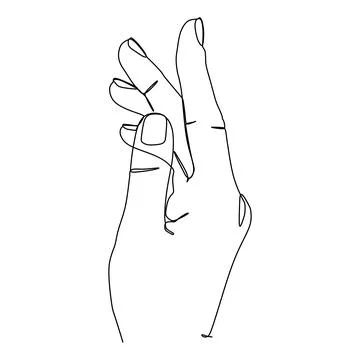 Hands gesture continuous line drawing design. Sign or symbol of hand gestures Stock Illustration