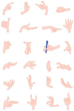 Hands gestures Stock Illustration