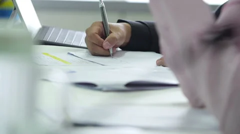 Hands gestures at meeting table Stock Footage 62184638