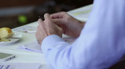 Hands gestures at meeting table Stock Footage 62184644