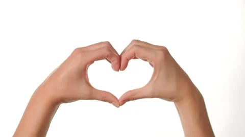 Hands Gesturing a Heart on white background Stock Footage 27117383
