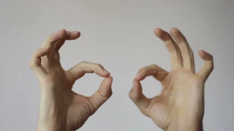 Hands Gesturing Like than OK sign Video stock 90801742