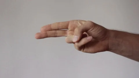 Hands Gesturing a Pistol and Shooting Video stock 90801732