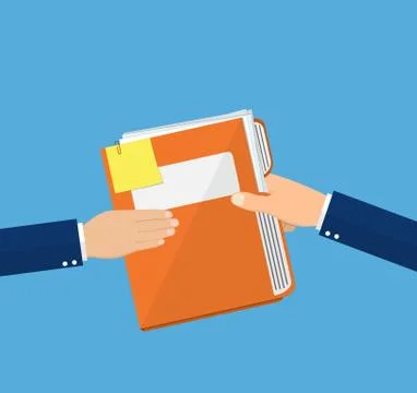 Hands Give Folder Document Papers, Illustrazione stock
