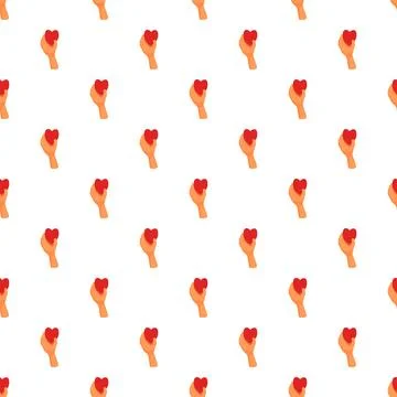 Hands giving hearts seamless repeating pattern Illustrazione stock