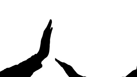 Hands giving a high five Stock Footage 77654088