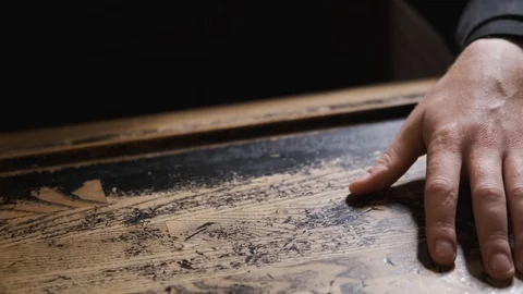 Hands with glass on bar,glass rolling on table,man at bar,concept alcohol Stock Footage 129800766