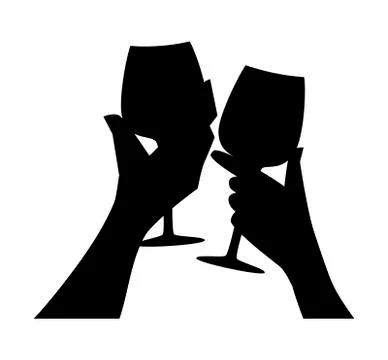 Hands with glasses Stock Illustration