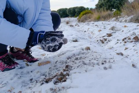 Hands with gloves Stock Photos