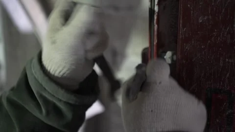 Hands in gloves, real working process Stock-Footage 300759968