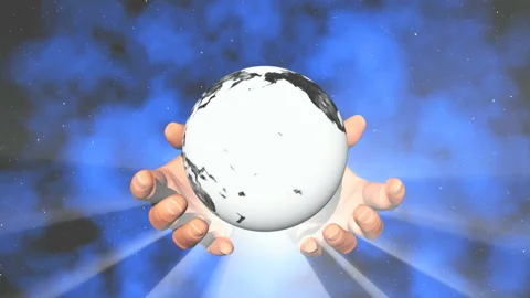 Hands of God - bw earth Stock Footage 149046786