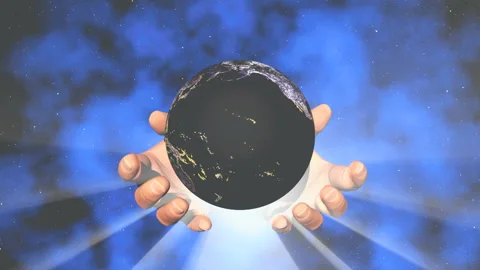 Hands of God - Night world Video stock 149046930