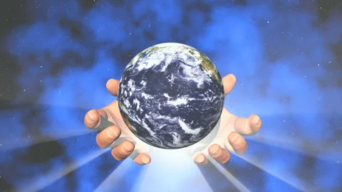 Hands of God - world clouds Video stock 149046890
