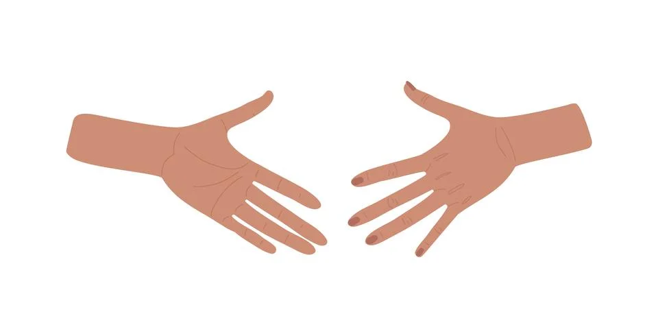 Hands going to start handshake. Two hands extended towards each other. Human Stock Illustration