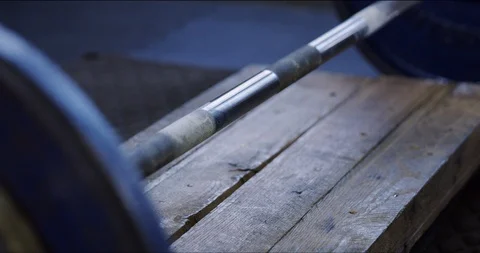 Hands grabbing deadlift bar and lifting Stock Footage 113683959