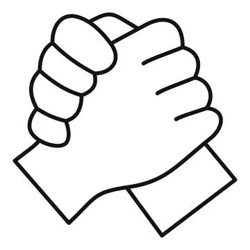 Hands grasping wrists showing unity, agreement, and partnership Illustrazione stock