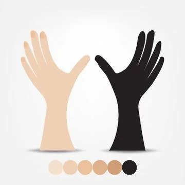 Hands on a gray background Stock Illustration