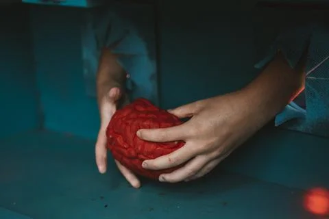 Hands Guessing Object by Touch in Mystery Box Game Stock Photos