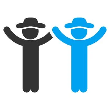 Hands Up Guys Icon Stock Illustration