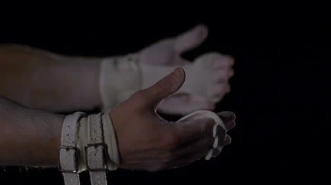Hands of gymnasts. Stock Footage 24704347