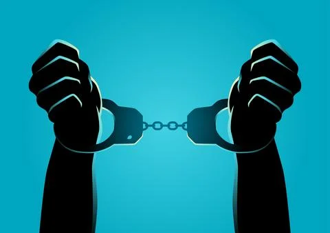 Hands in handcuffs Stock Illustration