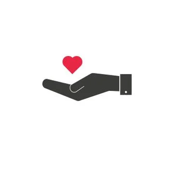 Hands of the heart icon, flat design best vector icon Stock Illustration