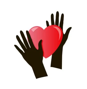 Hands with heart Illustrazione stock