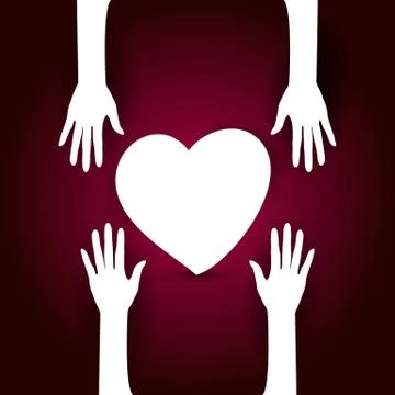 Hands with heart Illustrazione stock