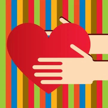 Hands with heart Stock Illustration
