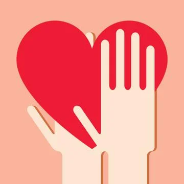Hands with heart Stock Illustration