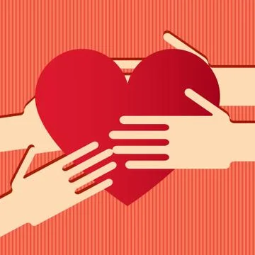 Hands with heart Stock Illustration