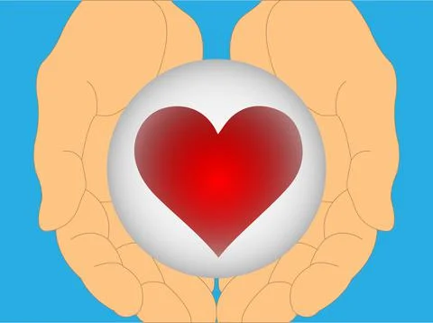 Hands with heart Stock Illustration