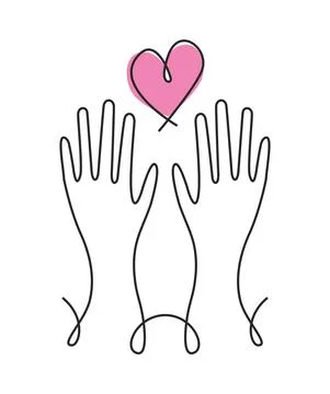 Hands with heart Stock Illustration
