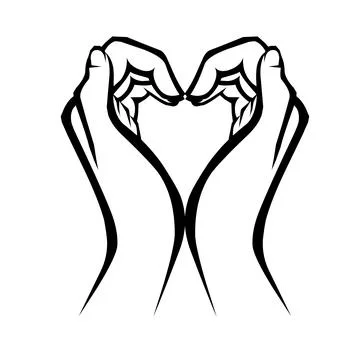 Hands heart shape Stock Illustration