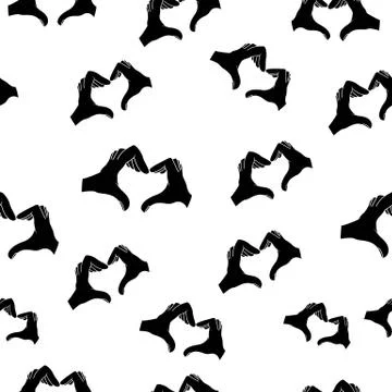 Hands in heart shape pattern Stock Illustration