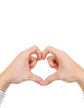 Hands in Heart Shape Foto stock