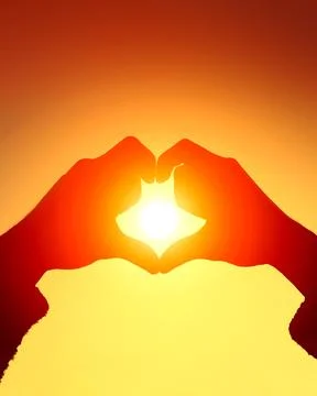 Hands in Heart Shape Stock Photos