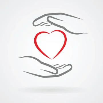 Hands with heart symbol Stock Illustration