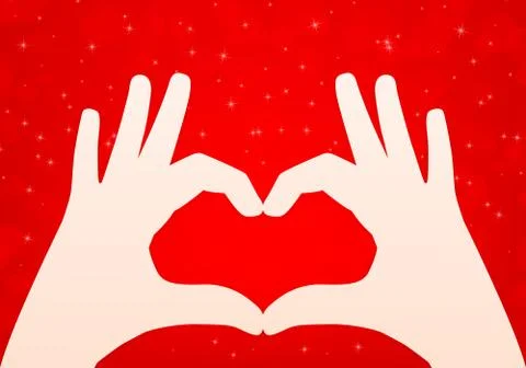 Hands heart vector background Stock Illustration