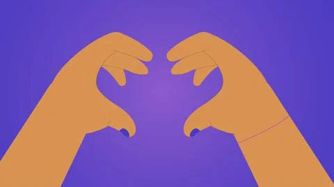 Hands heart.Two hands put their fingers in the heart Stock Illustration
