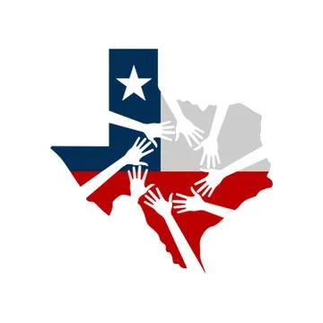 Hands Helping Texas Vector Illustration Illustrazione stock