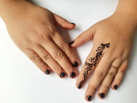 Hands with Henna Design Fotos de archivo