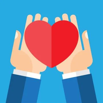 Hands hold heart Stock Illustration
