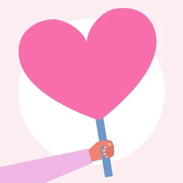 Hands hold hearts Stock Illustration