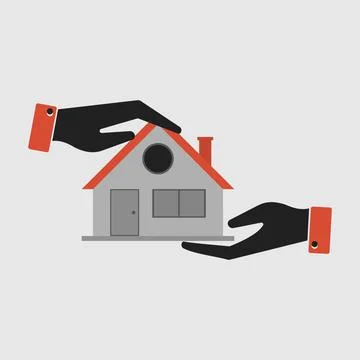 Hands hold house. Illustrazione stock