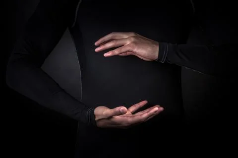 Hands holding abstract glowing object Stock Photos