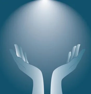 Hands holding and lighting background Stock Illustration