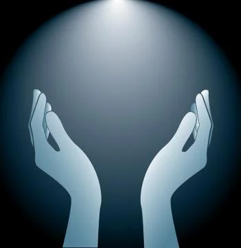 Hands holding and lighting background Stock Illustration