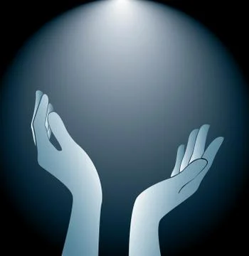 Hands holding and lighting background Stock Illustration
